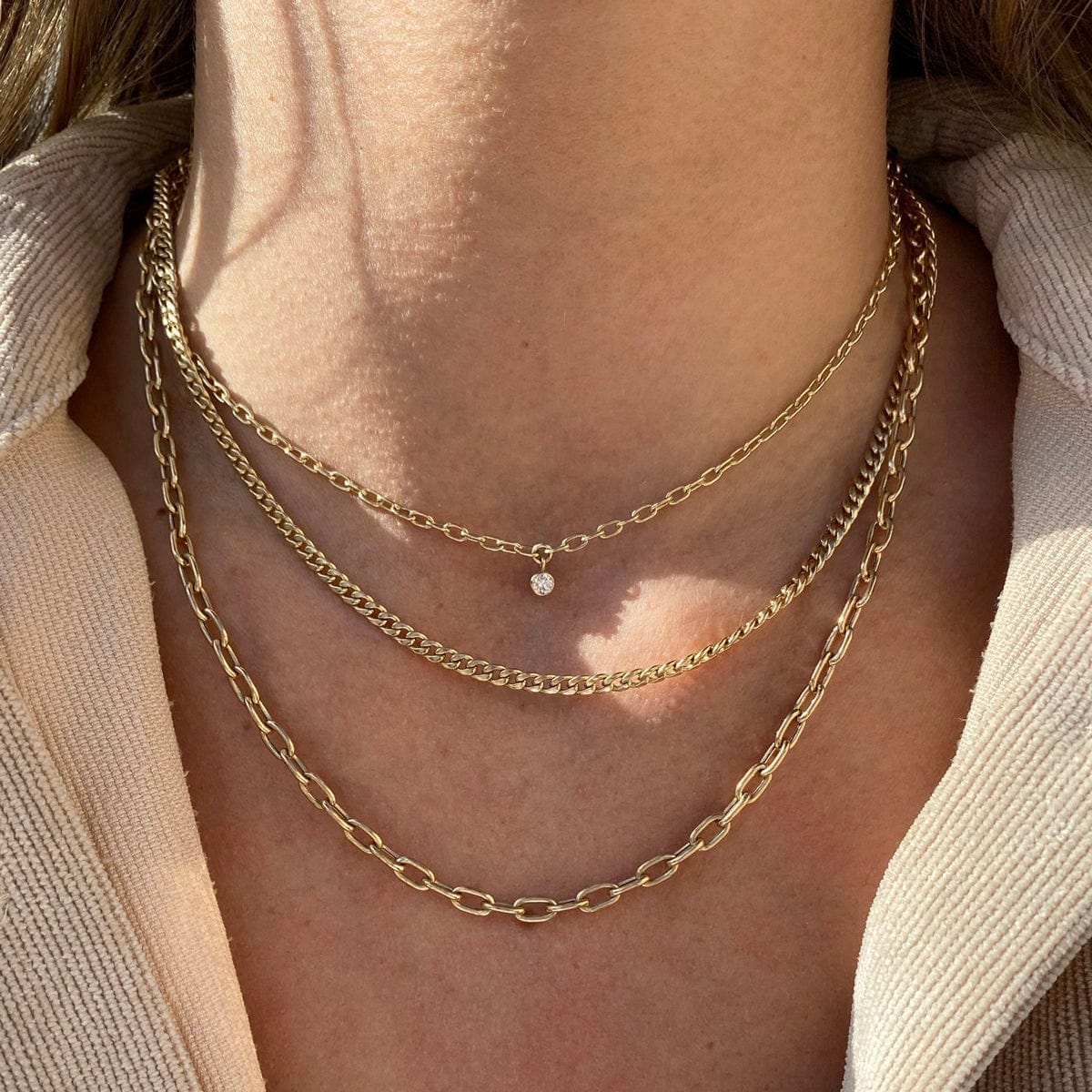 Thin Diamond Bar Necklace in 14K Gold - Mini