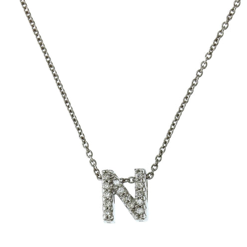 Buy Diamond Initial Necklace,14k White Gold Diamond Letter Necklace, 0.35  Carat Natural Diamond Initial Pendant , Script Letter K Necklace Online in  India - Etsy