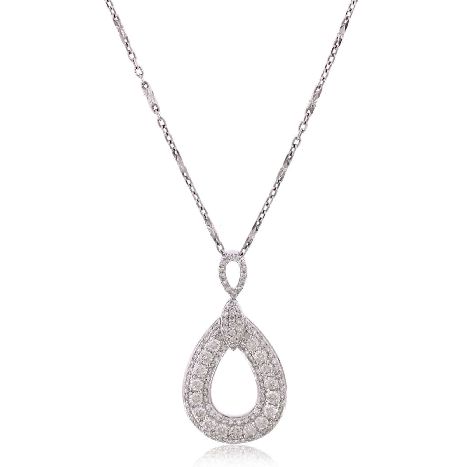 14K White Gold Diamond Loop Pendant – Long's Jewelers