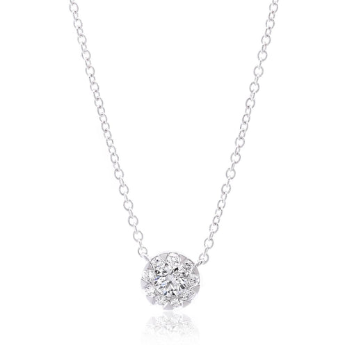 Diamond Pendant Necklaces: Lauren Joy Mini Disc Necklace · Dana