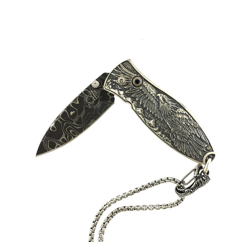 Mokume Gane Damascus Steel Dragon Black Diamond Knife – Long's Jewelers