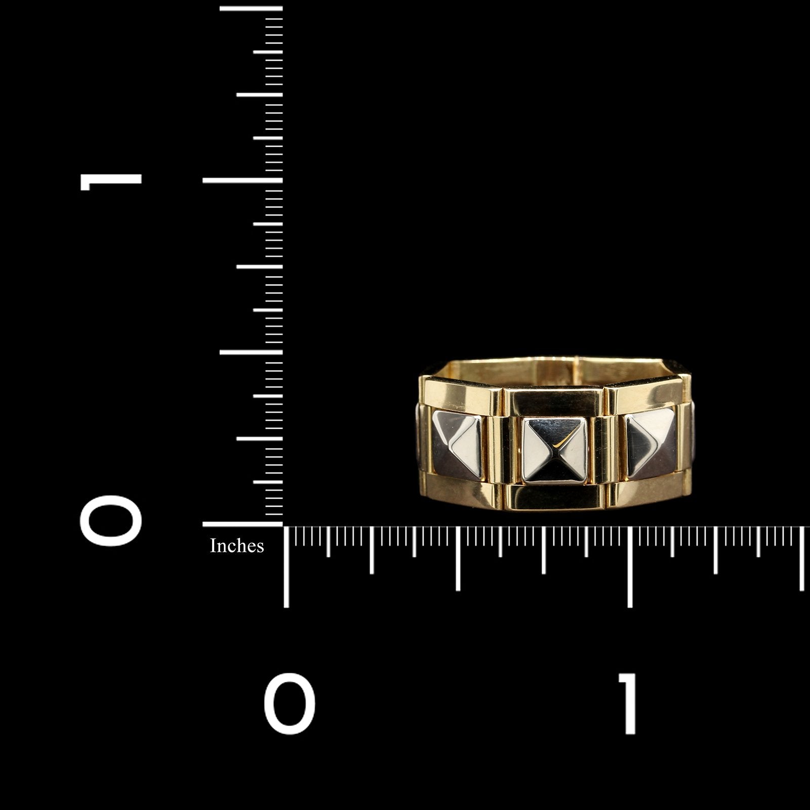 18K Two-tone Gold Estate Pyramid Ring