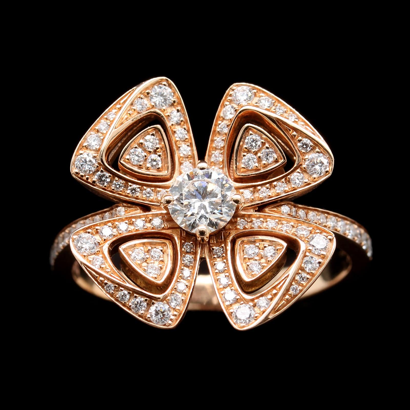 Bulgari 18K Rose Gold Estate and Diamond 'Fiorever' Ring – Long's Jewelers