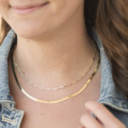 Silver Thick Paperclip Necklace with Gold Carabiner – Loni Paul Jewelry