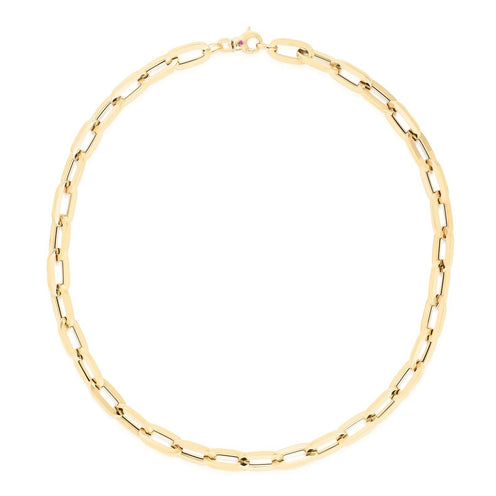 Roberto Coin Designer Gold 18K Yellow Gold Oro Classic Elongated Heavy Link Bracelet