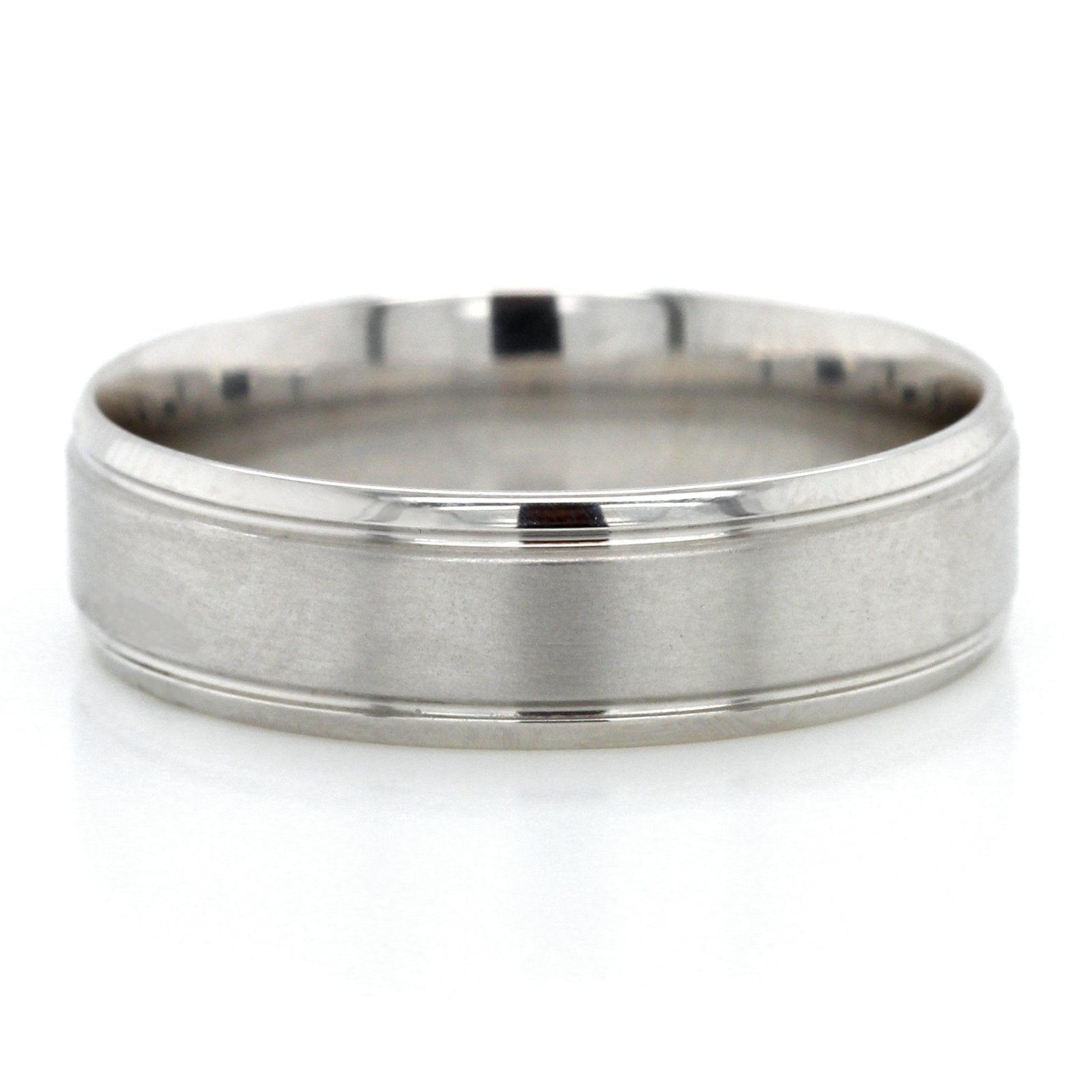 Platinum Polished Satin Band – Long's Jewelers