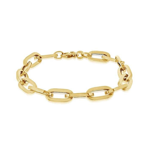 Roberto Coin Designer Gold 18K Yellow Gold Oro Classic Elongated Heavy Link Bracelet