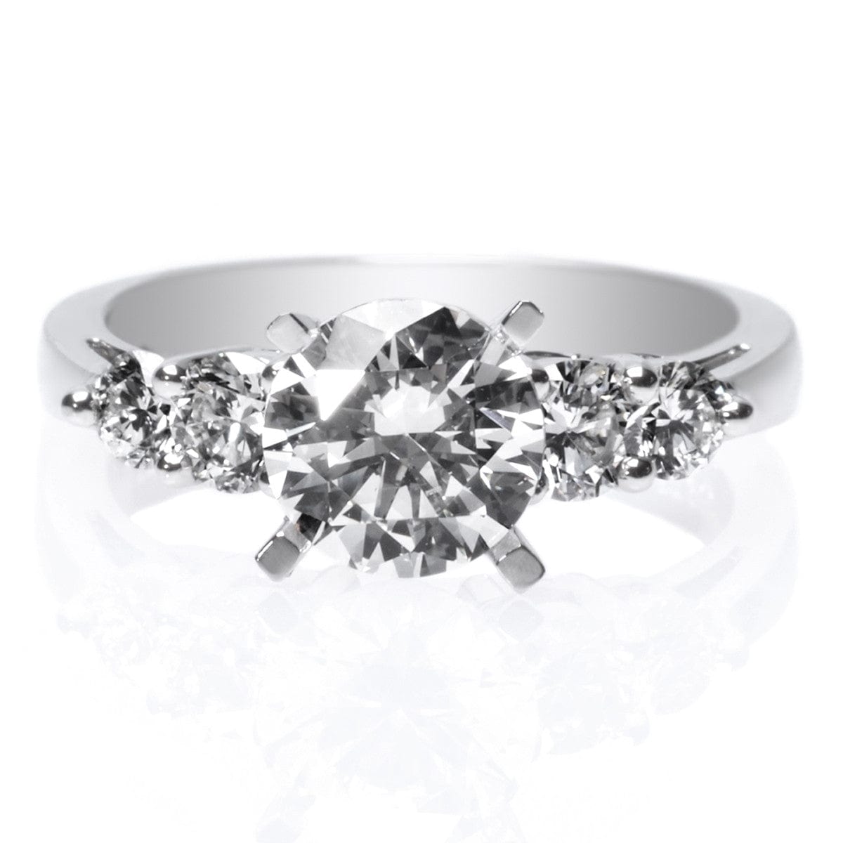 Platinum Graduated Diamond Engagement Ring | Long's Jewelers