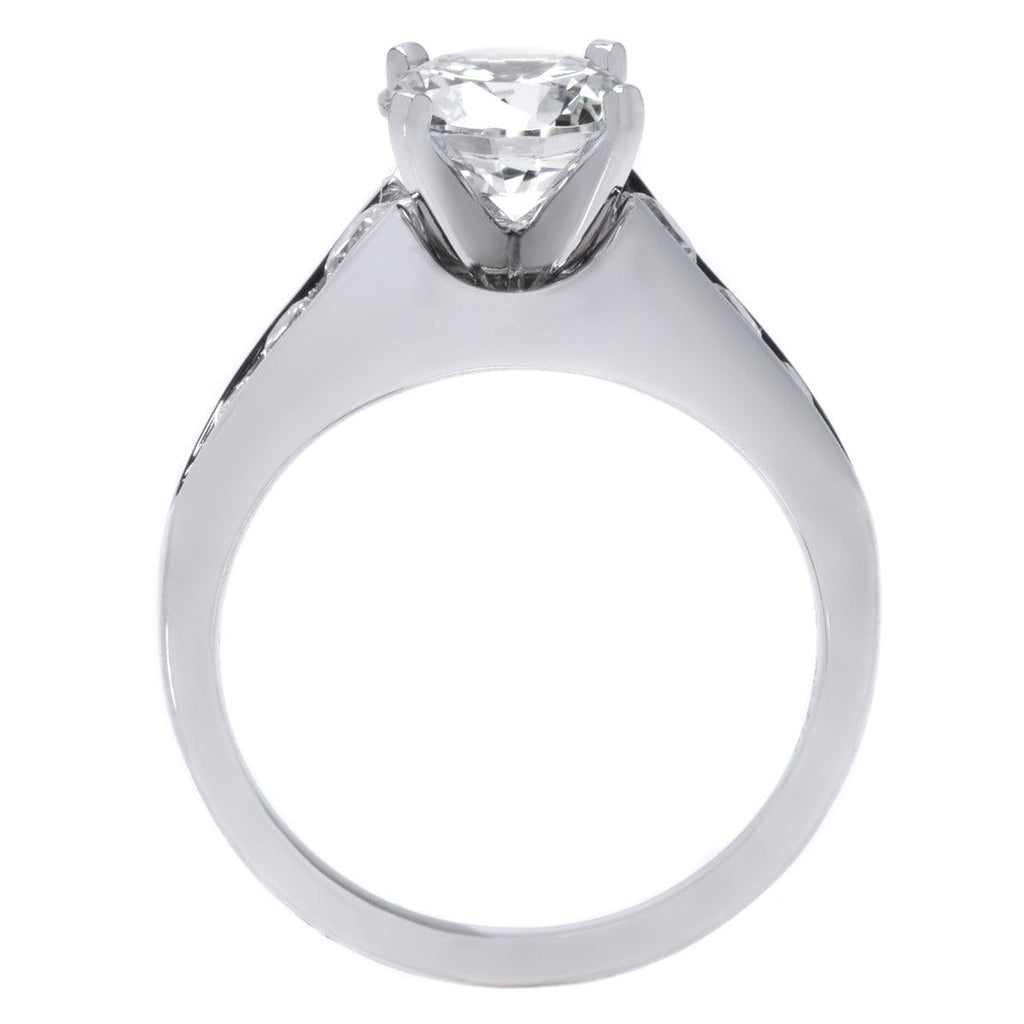 Platinum Graduated Channel Set Diamond Engagement Ring | Long's Jewelers