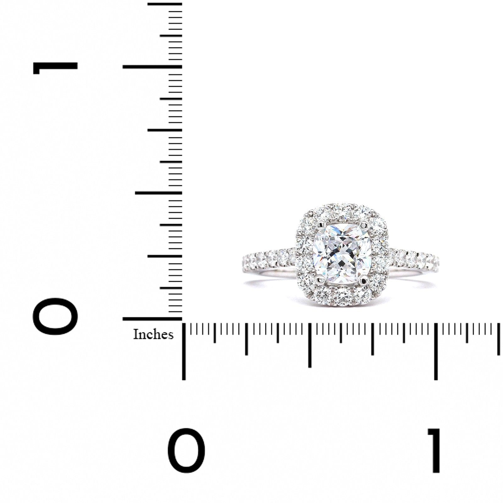 18K White Gold Diamond Halo Engagement Ring Setting