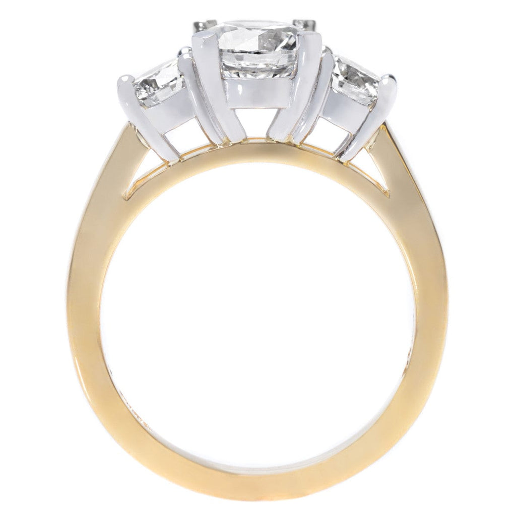 18K Yellow Gold & Platinum Three Stone Diamond Engagement Ring | Long's ...