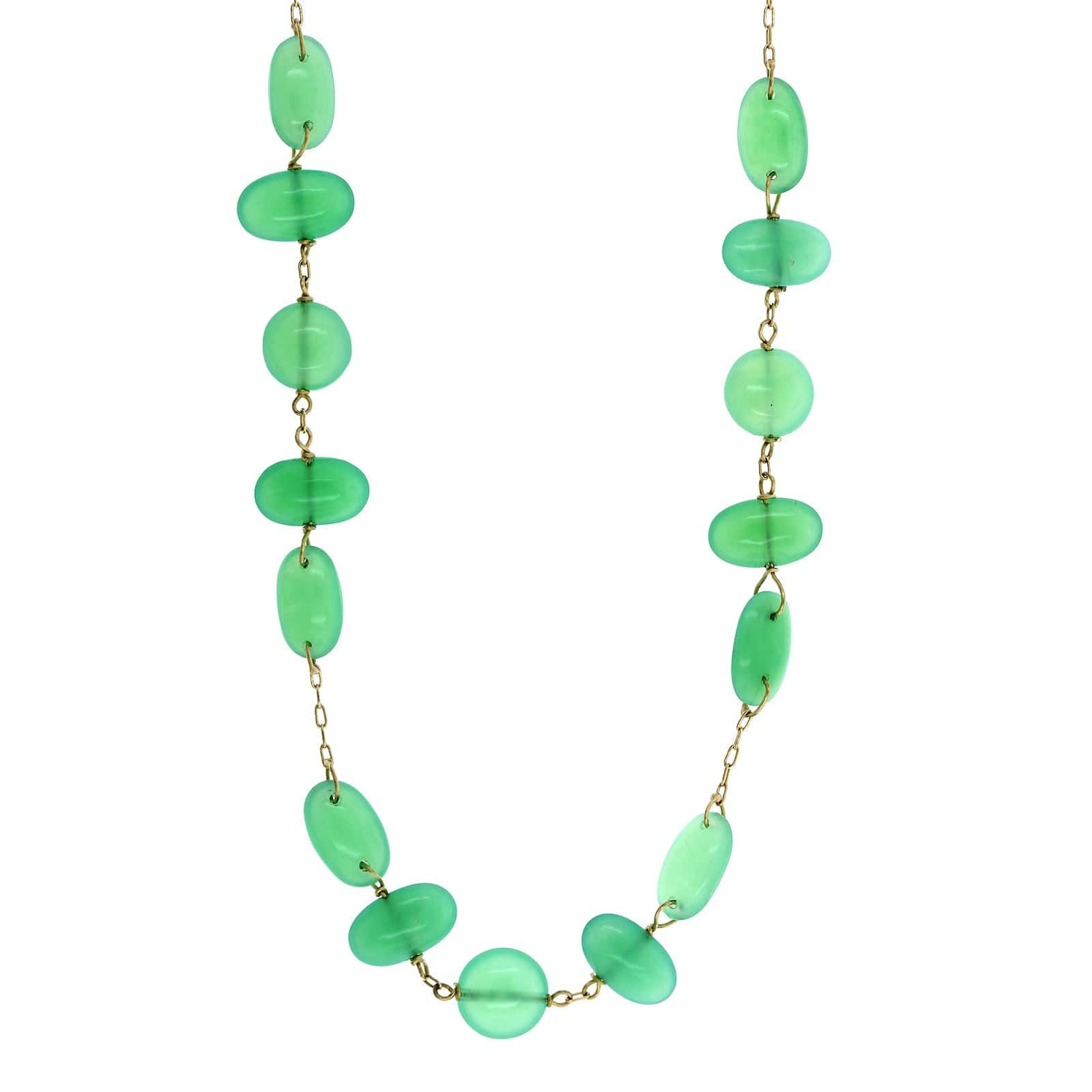 Chrysoprase Long Beaded Necklace