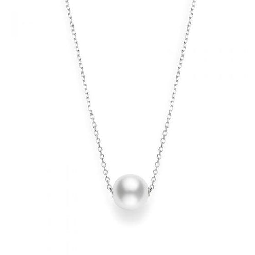Tiny Heart Necklace, Single Pearl Pendant