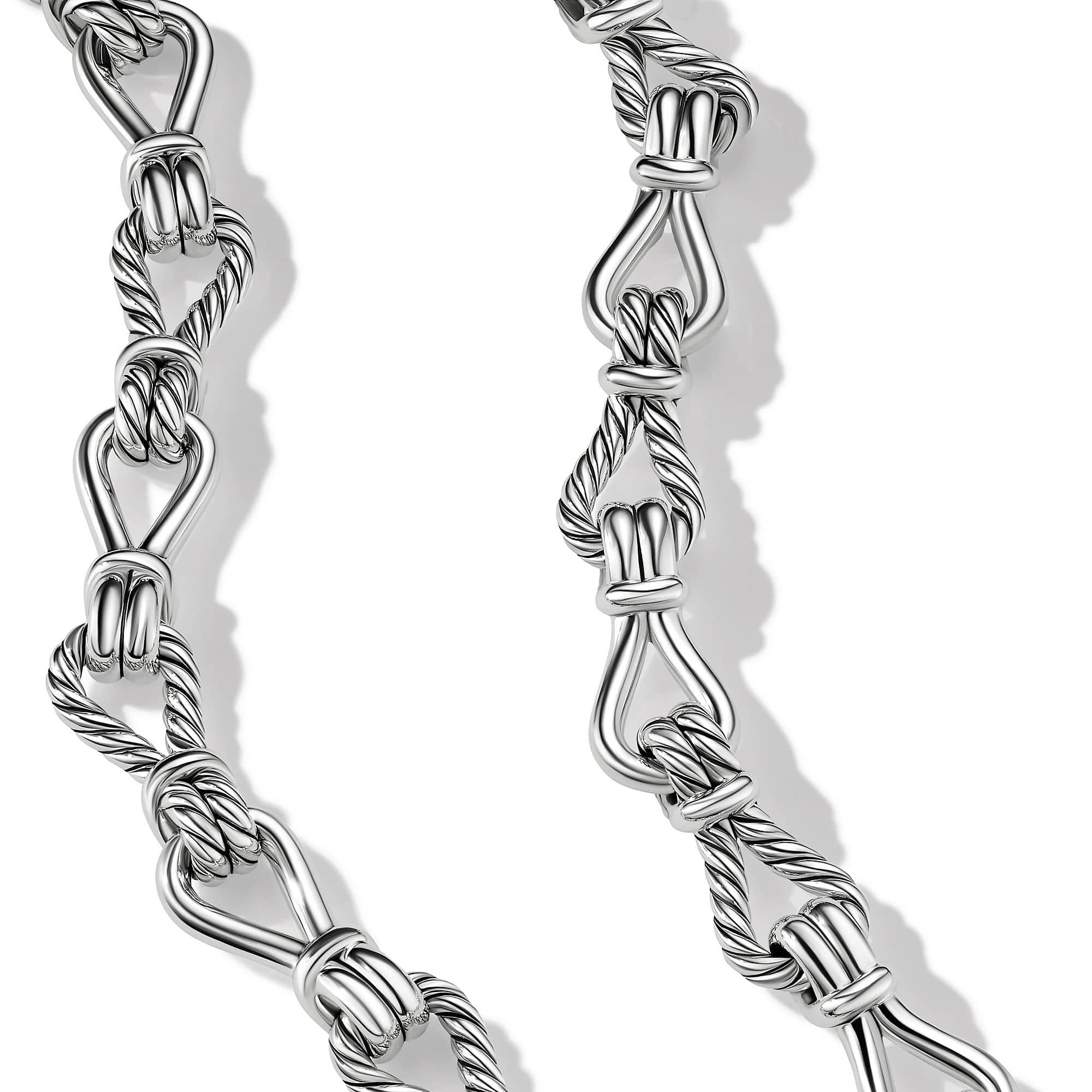 Thoroughbred Loop Chain Link Sterling Silver Necklace with 18K Yellow Gold