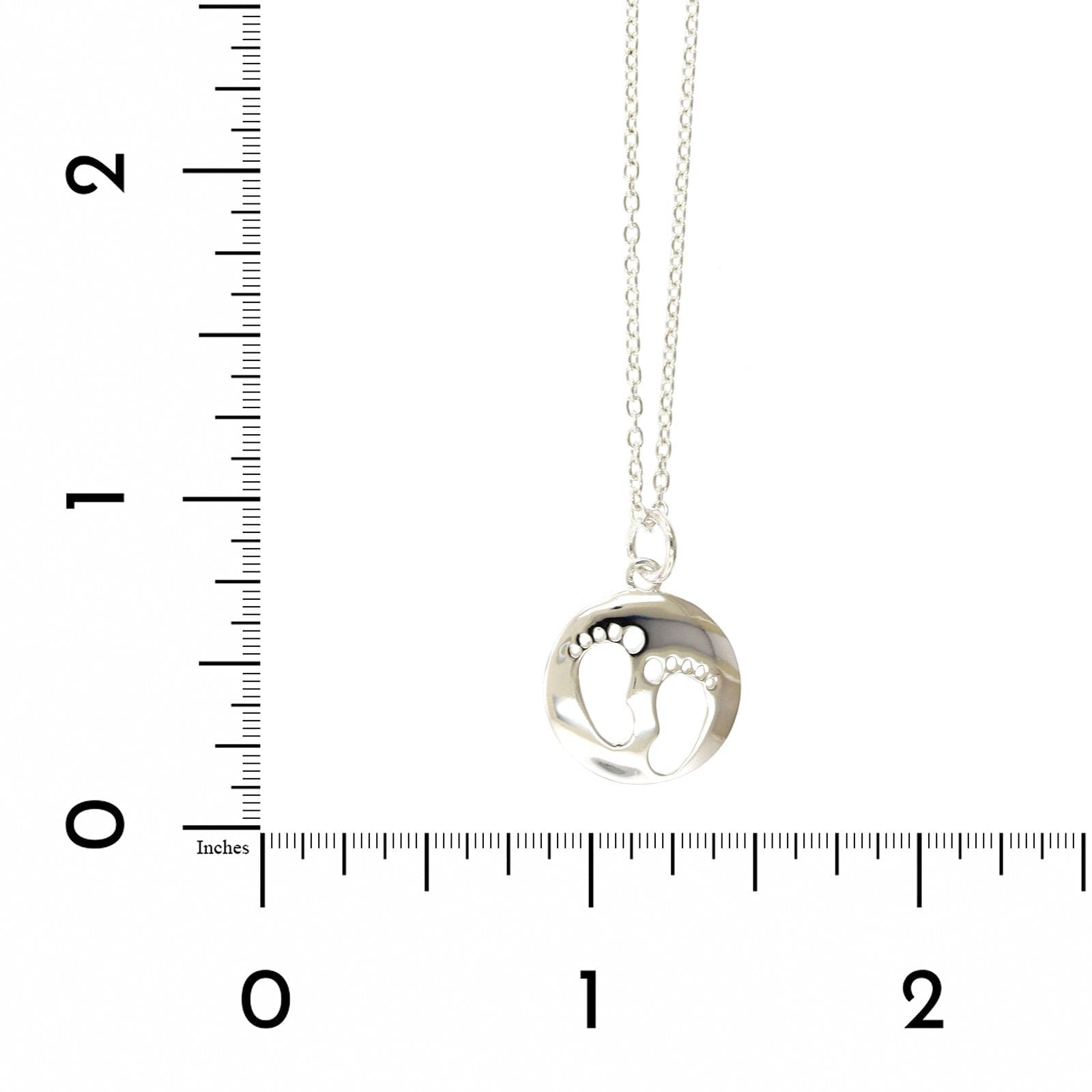 Sterling Silver Baby Feet Charm Necklace