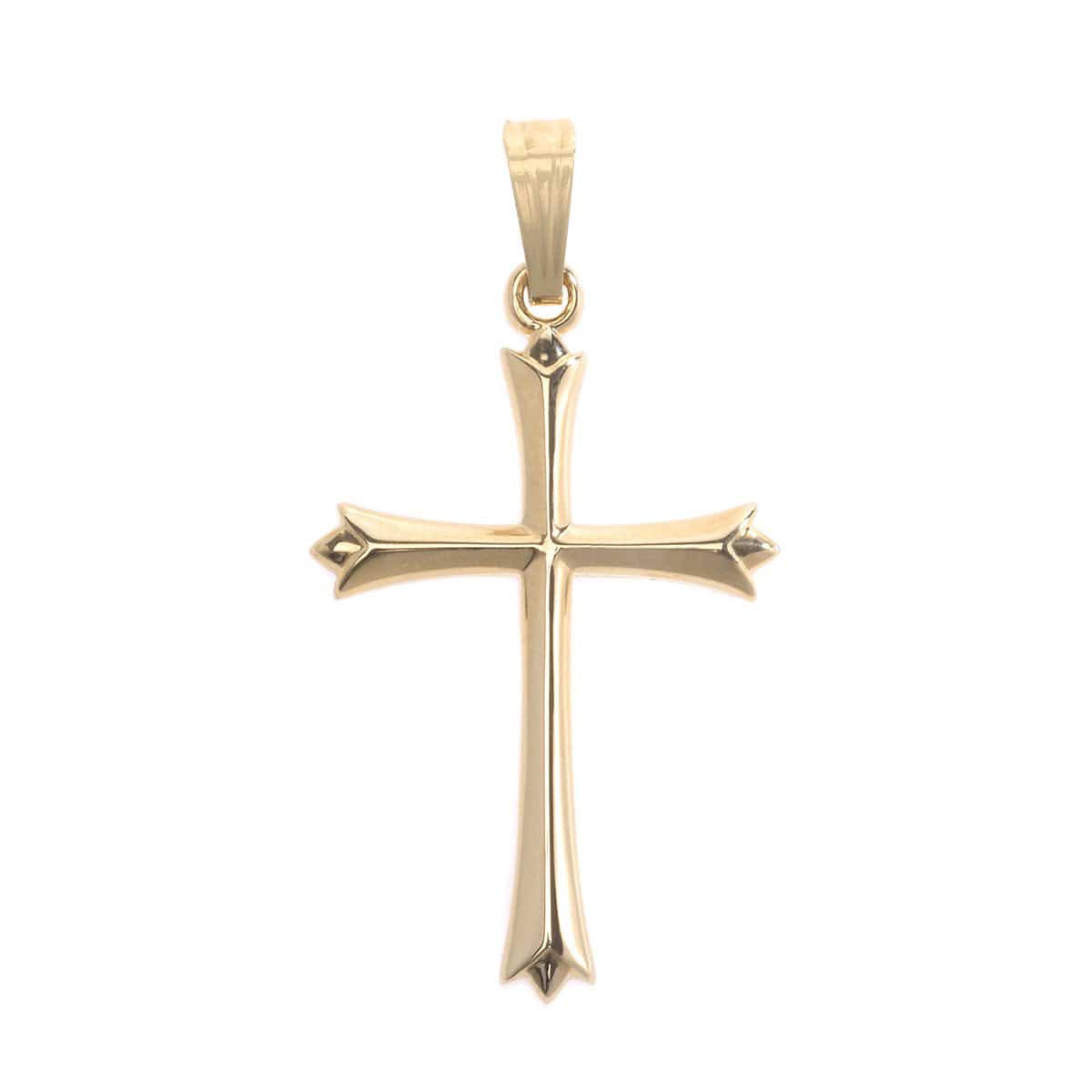 14K Yellow Gold Cross Pendant with Fluted Ends – Long's Jewelers