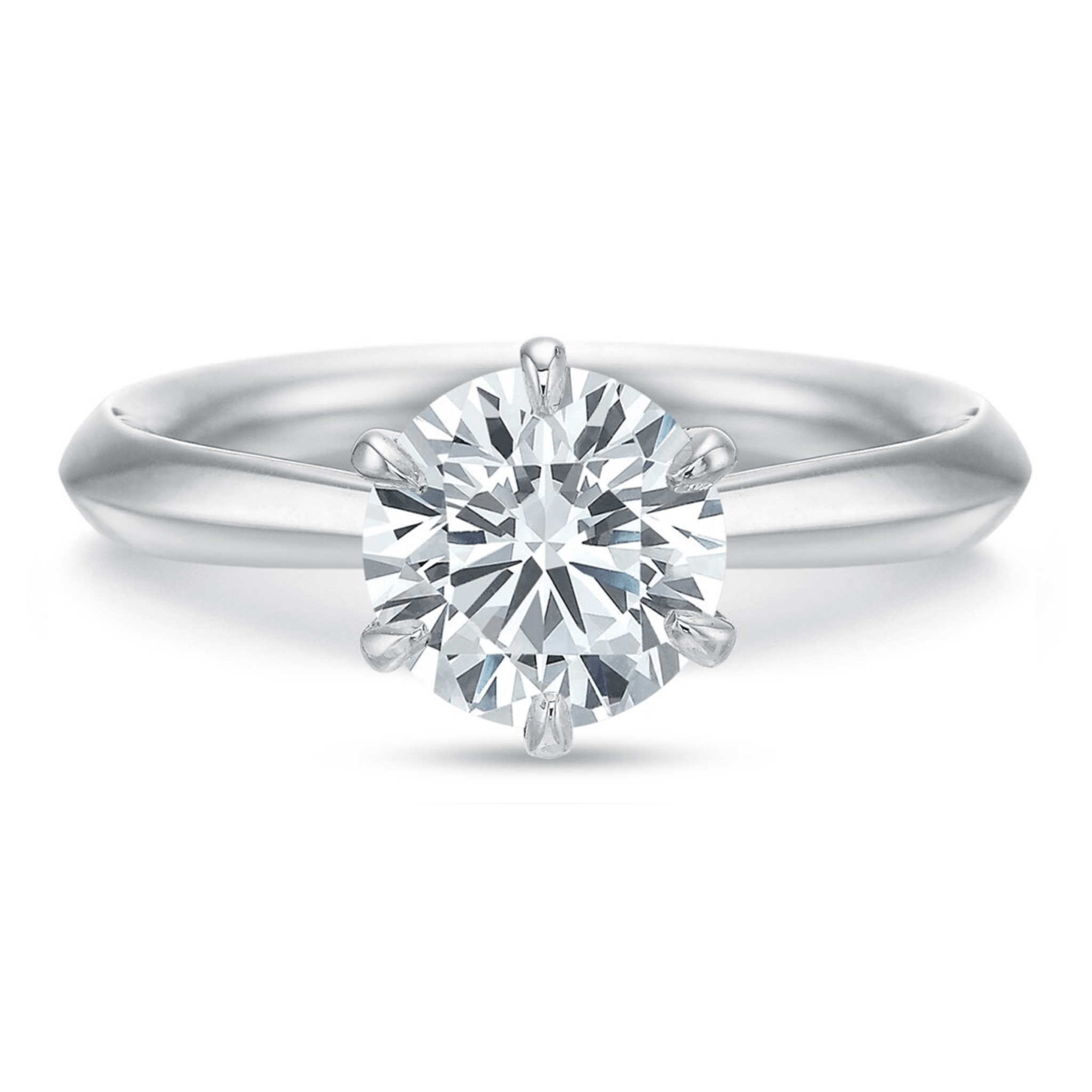 Platinum Classic Solitaire Six-Prong Engagement Ring Setting – Long's ...