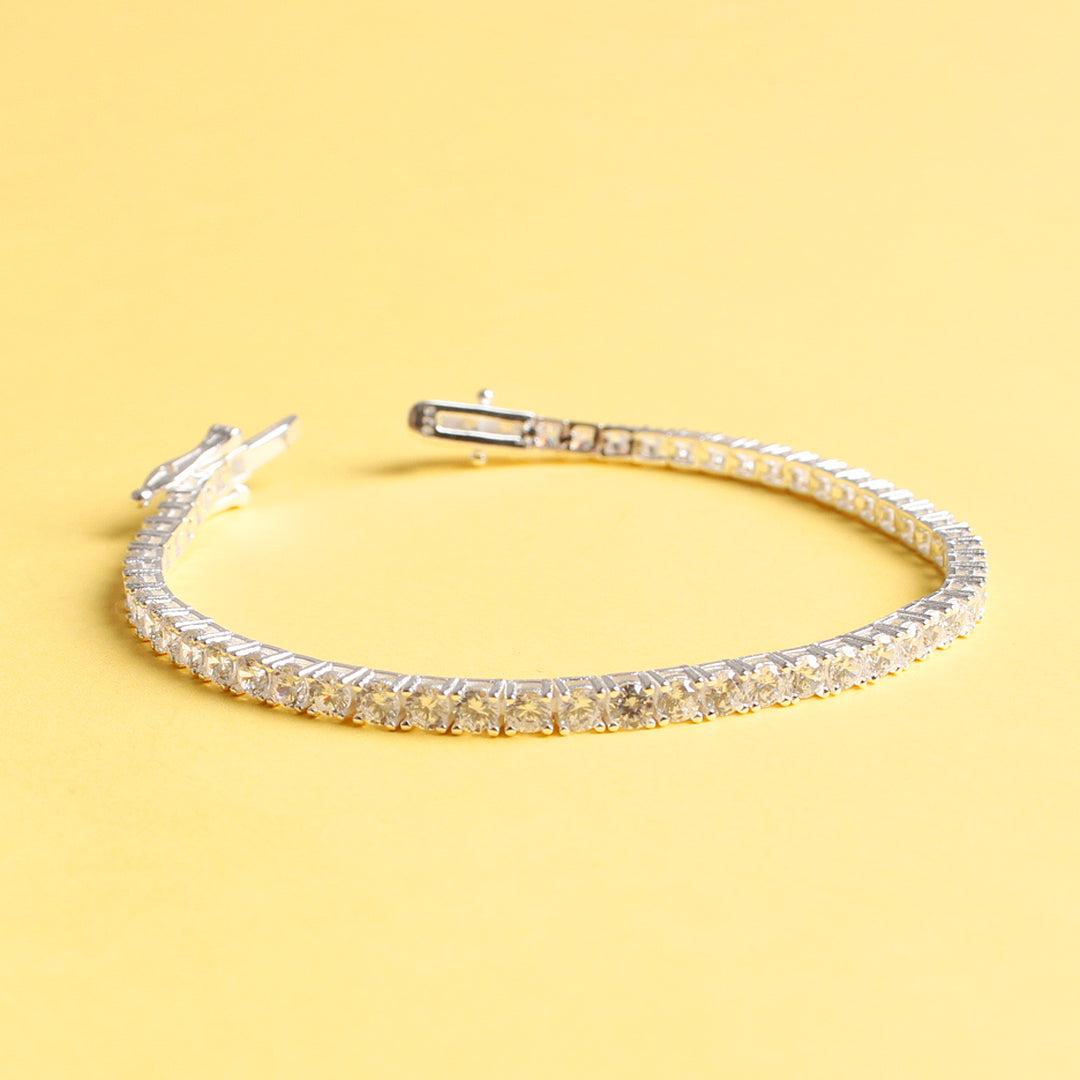 Pulseira de Prata 925 com Zircônias. Compre agora no site da Só Prata!