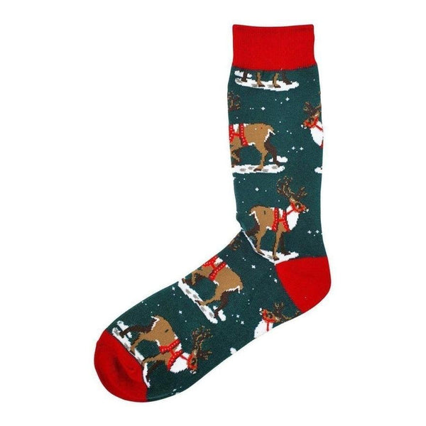 Animal Socks Snowy Reindeer - Mad Socks Australia