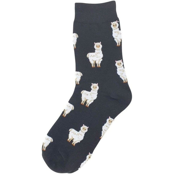 Animal Socks White Lama - Mad Socks Australia