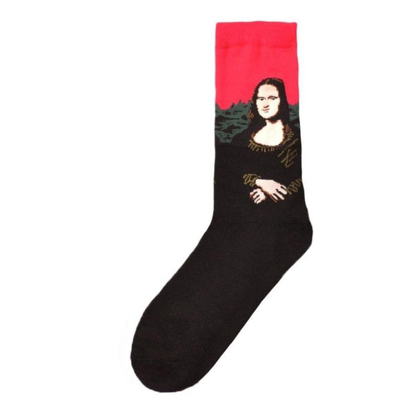 Art Socks Mona Lisa - Red - Mad Socks Australia