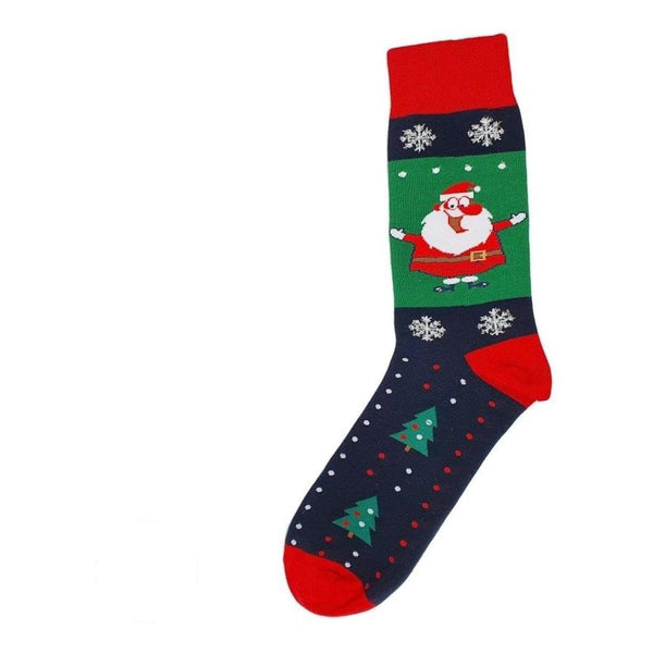 Christmas Socks Comical Santa 3D Snow Flake - Mad Socks Australia