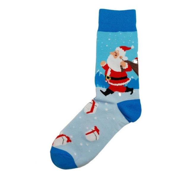 Christmas Socks Santa Comes Running - Mad Socks Australia