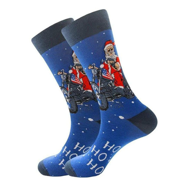 Christmas Socks Biker Santa - Mad Socks Australia