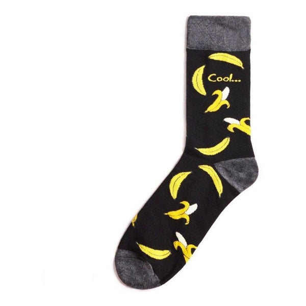 Fruit Socks Banana | Black - Mad Socks Australia
