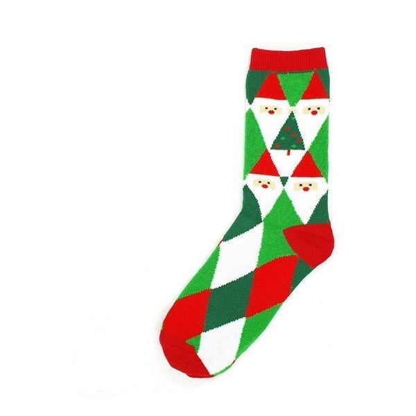 Christmas Socks Elf Argyle - Mad Socks Australia