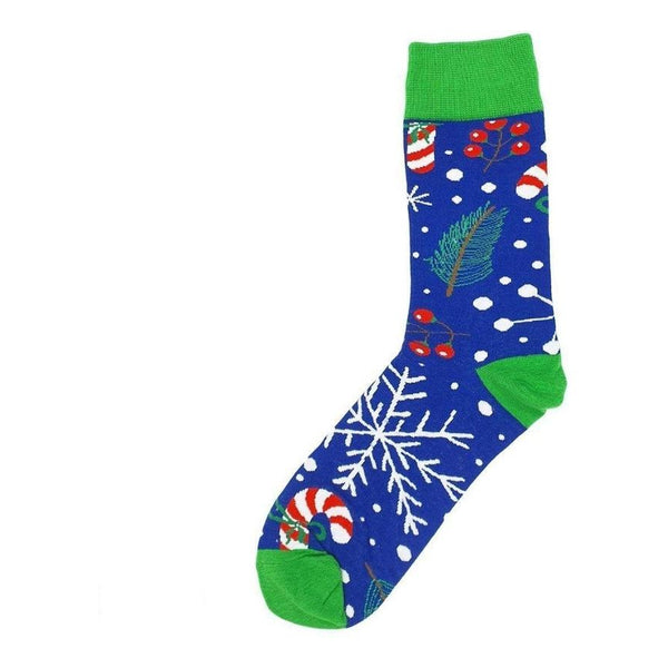 Christmas Socks Snow Flake & Pine Leaf - Mad Socks Australia
