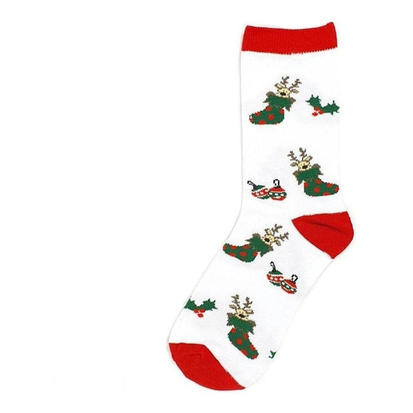 Christmas Socks Xmas Ornaments | White & Red - Mad Socks Australia