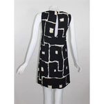 Pre-Owned GALANOS Mod Black and White Print Dress, 1960s | XS/S - theREMODA