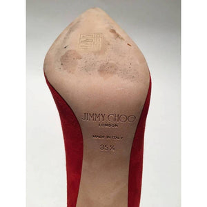 Pre-owned JIMMY CHOO Suede Red Pumps | US 5.5 - EU 35.5 - theREMODA