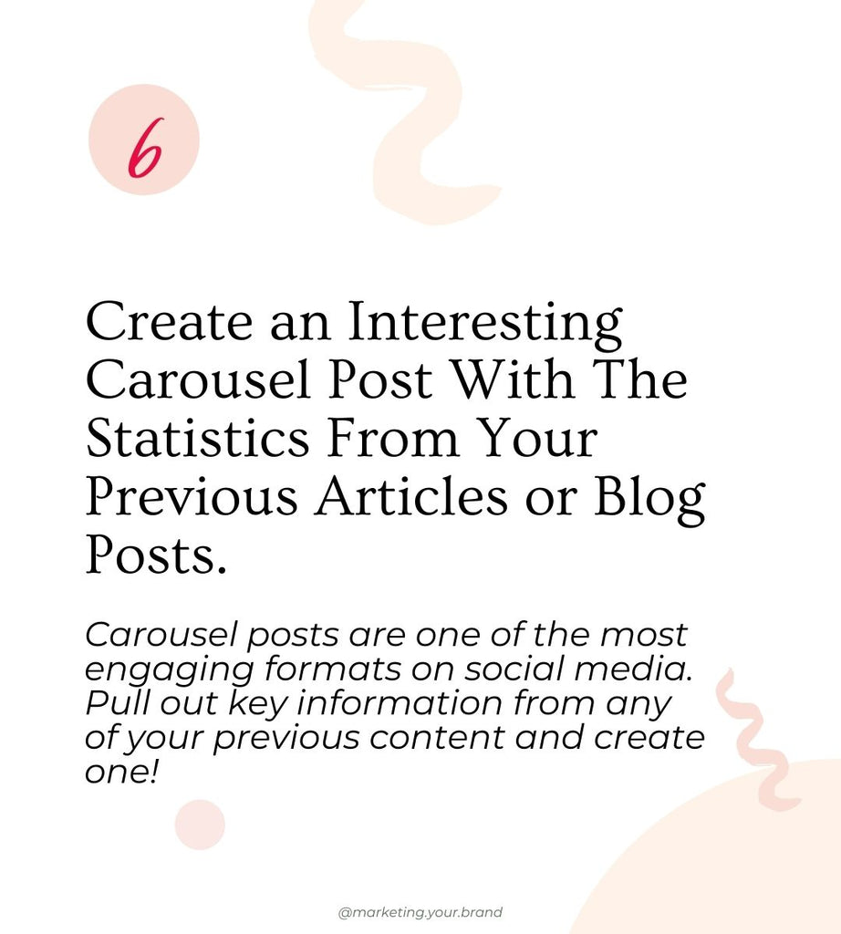 Create an interesting carousel post with the statistics from your previous posts