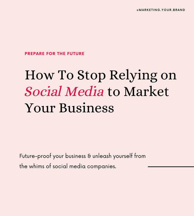 How to stop relying on social media to market your business