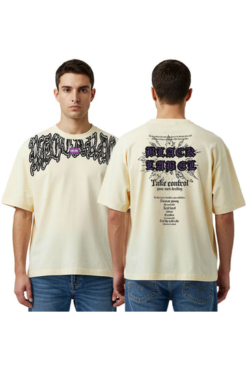Men Black Label "TAKE CONTROL" Oversize T-Shirt