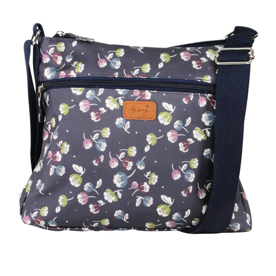 Floral Crossbody Blue Green Shoulder Bag by Peony Designs Ladies Across  Body Canvas Messenger Bag