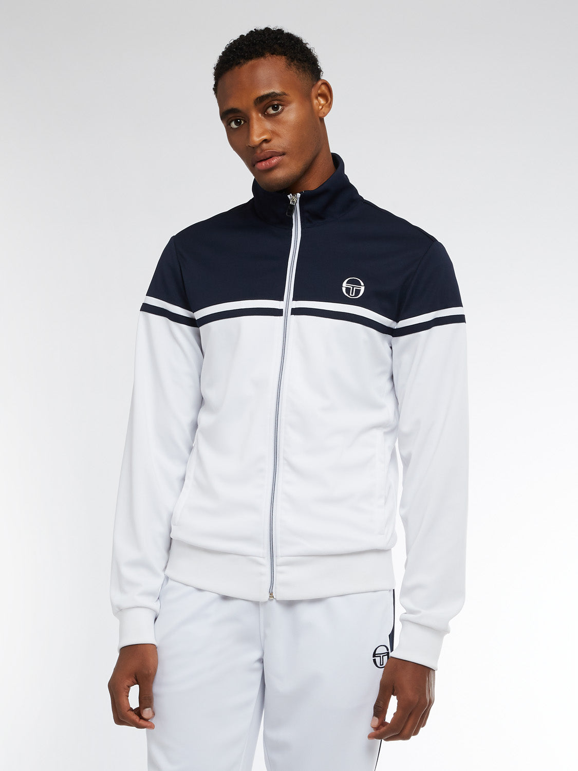 Young Line Pro Tracksuit - WHITE/NAVY – Sergio Tacchini Europe