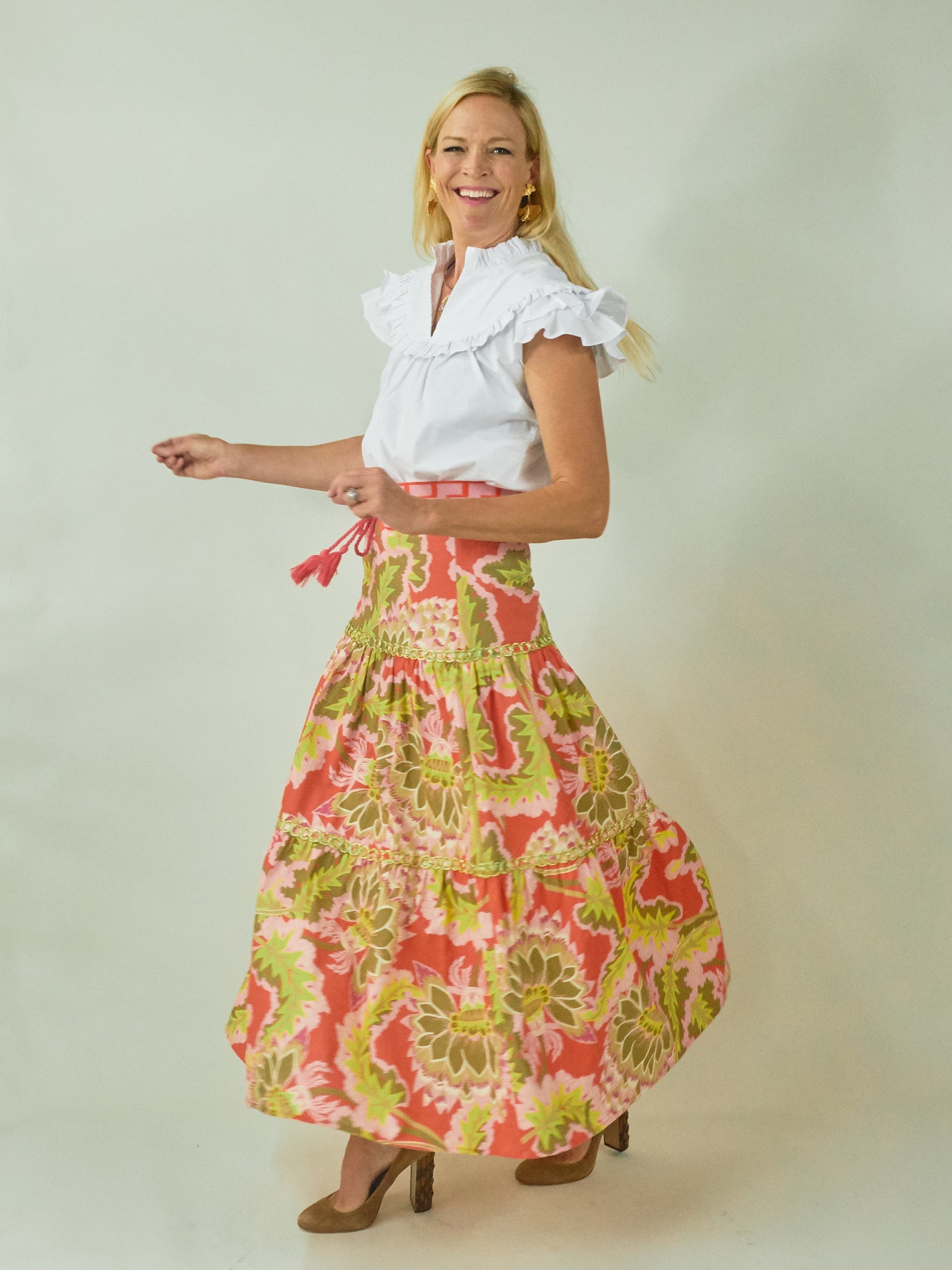 Samana Skirt - Garden Orange