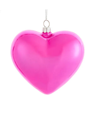 Pink Heart Glass Ornament - Mia's Christmas Gallery