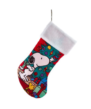 Snoopy Decorating Tree Christmas Stocking - Mia's Christmas Gallery - Snoopy Christmas Stocking