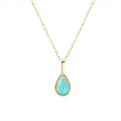 18K Gold Necklace With Australian Opal - The Chubby Paw