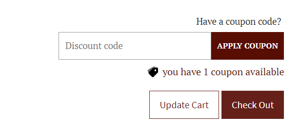 Apply coupon code field on cart