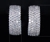 5-Row Micro Pave Prong Set Cz Diamond Round Half Hoop Earrings