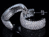 5-Row Micro Pave Prong Set Cz Diamond Round Half Hoop Earrings