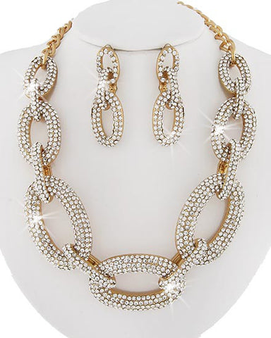 Royal Flush Large Pave Link Necklace