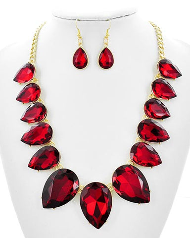 Big & Bold Pear Crystal Necklace