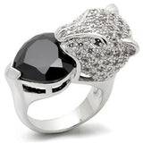 Black Heart Panther Cz Ring