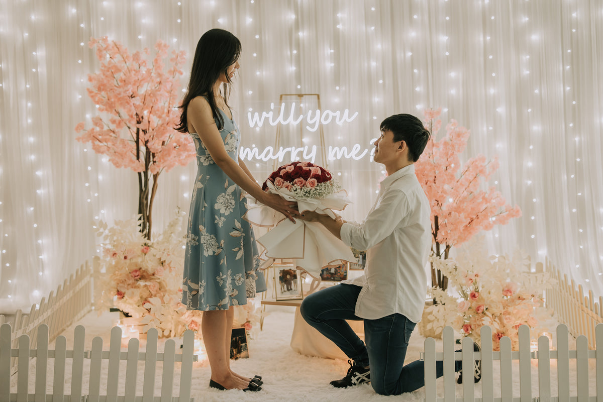 Romantic Japanese Theme Proposal in Singapore with Cherry Blossom at Haus of Feel's Indoor Studio by Style It Simply